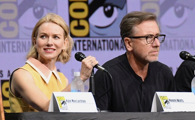 Naomi Watts, left, and Tim Roth attend the Twin Peaks panel on day two. Photo by AP Naomi Watts, left, and Tim Roth attend the Twin Peaks panel on day two. Photo by AP